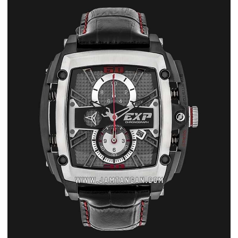 Expedition E 3008 MC LTBBA Chronograph Men Black Dial Black Leather Strap