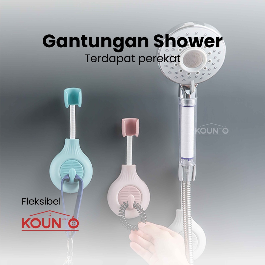 Gantungan Shower Tempel Kamar Mandi Dudukan Pegangan Kepala Keran Air Hangger Holder Shower