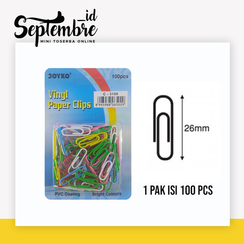 

Paper Clip Joyko C3100 Joyko Paperclip Penjepit Kertas Joyko Warna-warni Klip Kertas