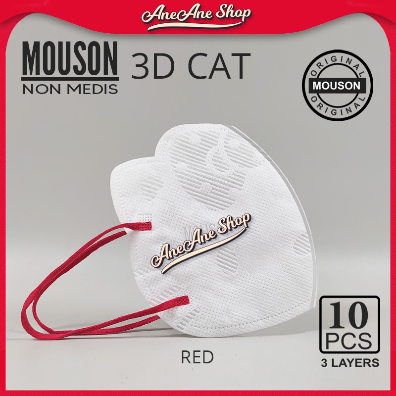 Masker Mouson 3D Cat Duckbill Masker Non Medis Sekali Pakai 3 Ply