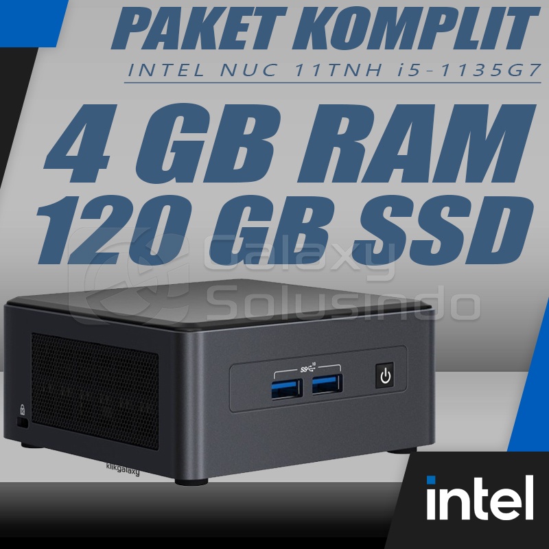 PAKET Intel NUC Kit NUC11TNHi5 i5-1135G7 4GB RAM 120GB SSD - Mini PC