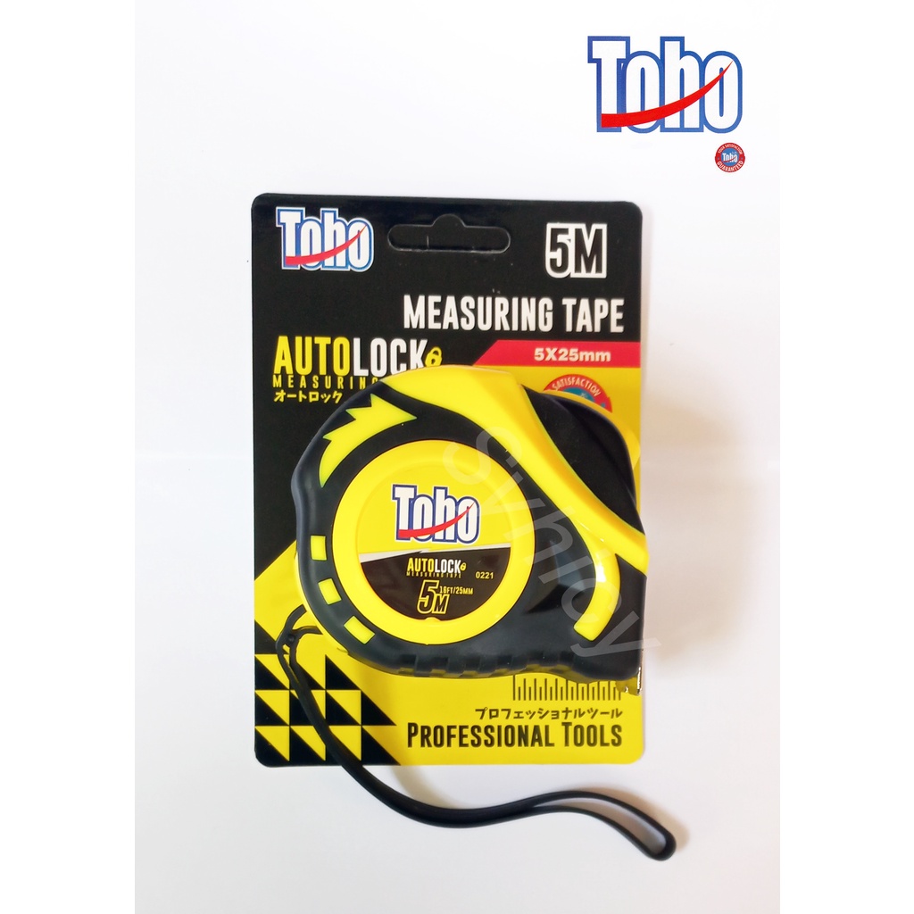 Meteran TOHO 5 m / Measuring Tape 5 Meter Yellow Autolock TOHO Original