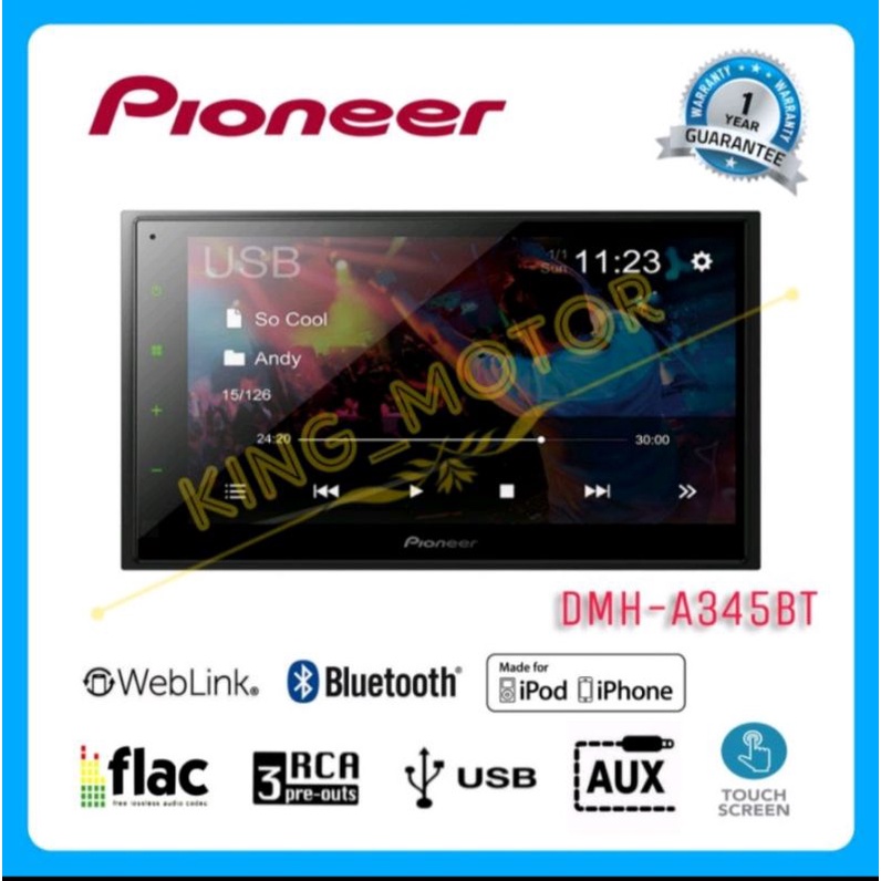 Head Unit 2-Din 6.8 inch Pioneer DMH-A345BT (GARANSI RESMI)