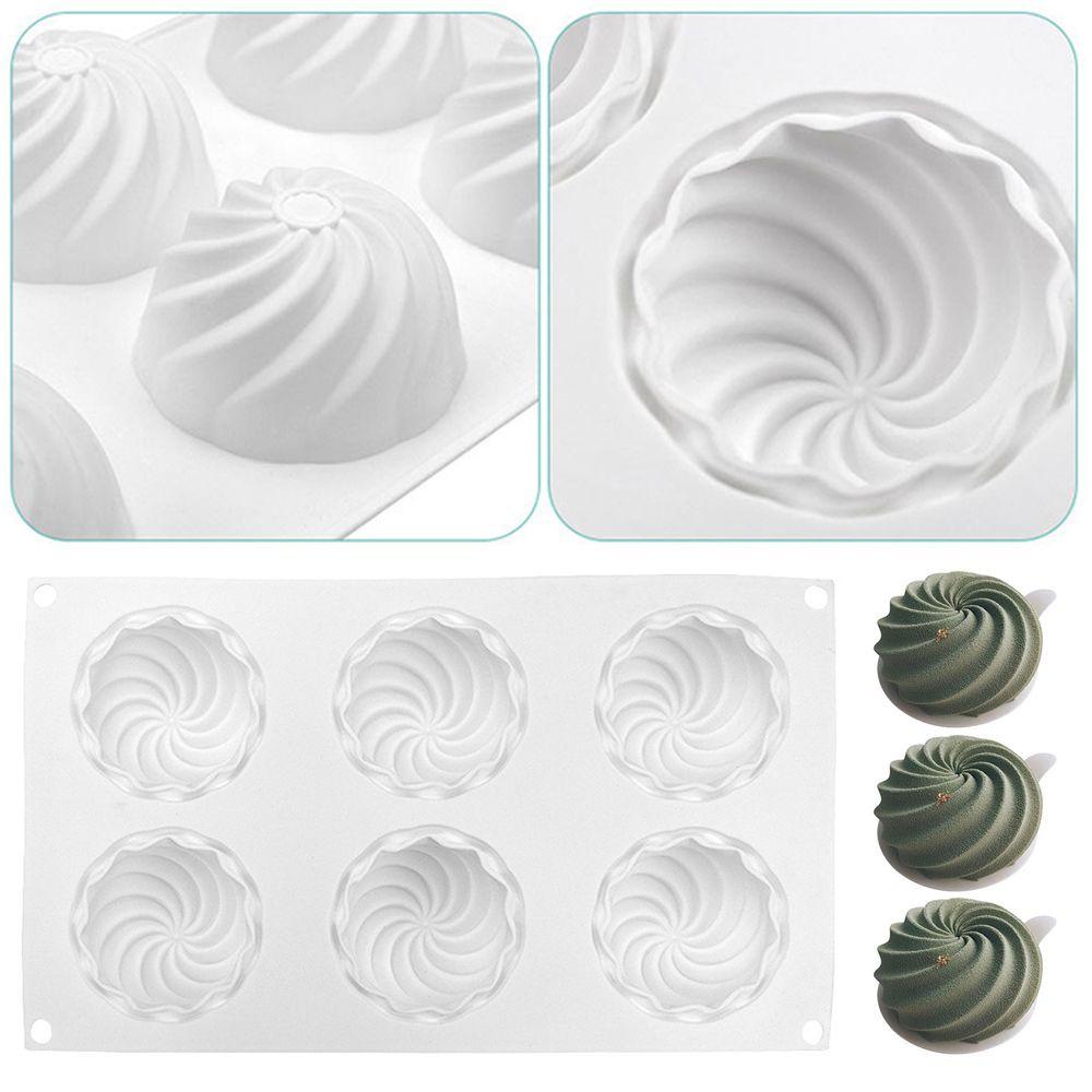 Preva 3D Spiral Hemisphere DIY Craft Jelly Dome Sabun Lilin Cetakan Alat Dekorasi Kue 6 Cavity Mousse Molds