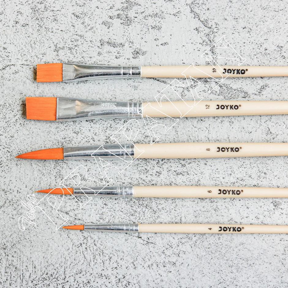

[PREMIUM PRODUCT] Kuas Lukis Joyko BR-8 Round Brush set 5 pcs / Painting Brush set