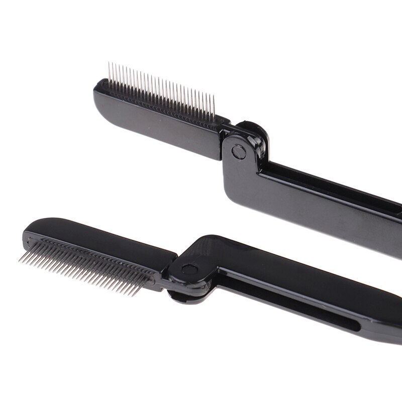 1pc Sisir Alis Dan Bulu Mata Portable Bahan Stainless Steel Untuk Alat Kecantikan