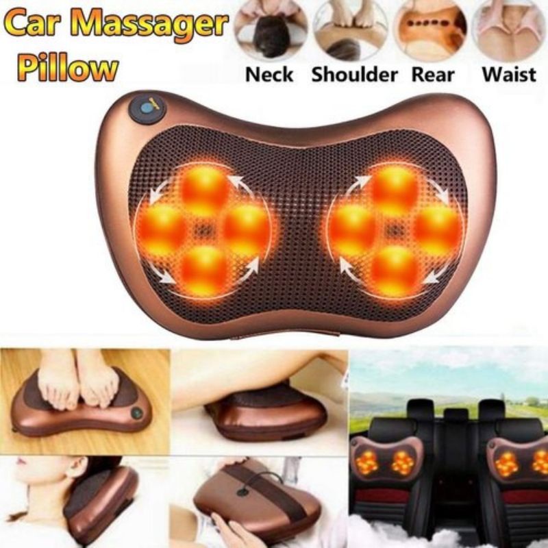 BANTAL PIJAT 8 BOLA PORTABLE CAR HOME MASSAGE PILLOW ALAT PIJAT