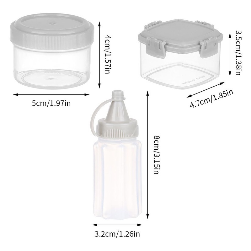 4pcs / Set Botol Remas Mini Portable Transparan Holder Saus / Selai Anti Lembab Dengan Tutup