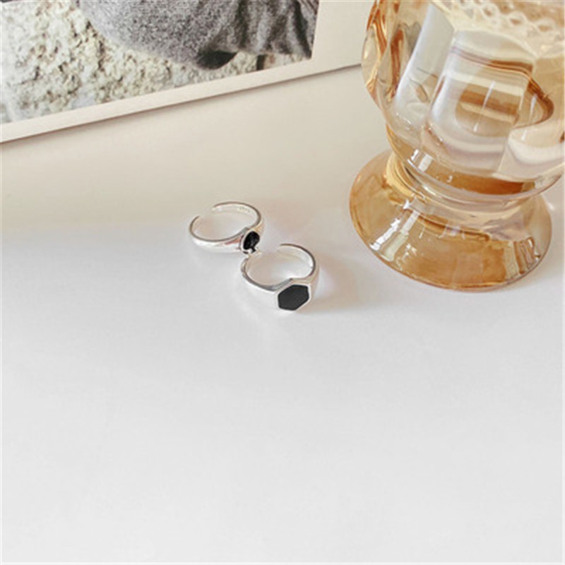 Hexagonal Ace of Spades Ring Accessories Retro Fashion Temperament Simple