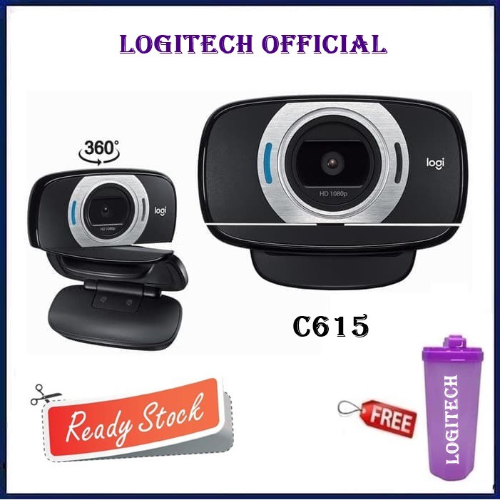 Webcam Logitech C615 Full HD 1080p - Portable, Pliable, Avec Mise Au Point Auto - Pour PC/Mac