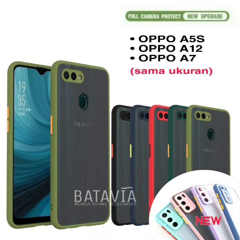 Case Oppo A12 A5s A7 A11K Case Candy Macaron Dove Button Collor