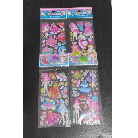 Stiker mainan anak perempuan/ 4 pcs  Stiker lucu G99T