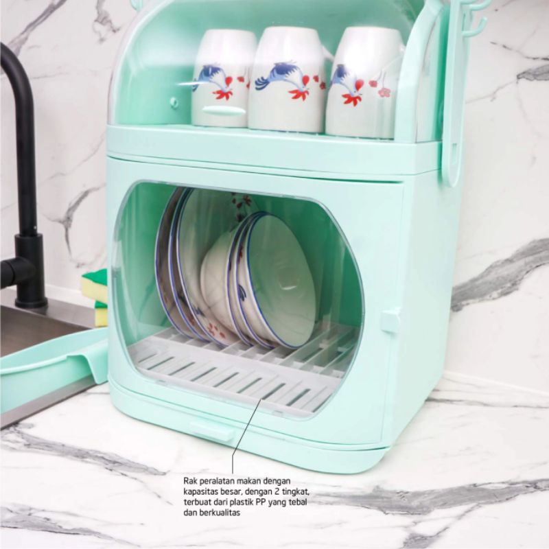 Rak piring gelas Dish Rack 2 In 1 Rak Peniris air Rak Peniris peralatan makan