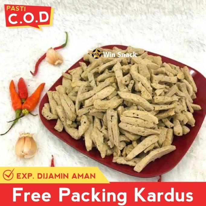 

snack kiloan keripik basreng asin 125 gram makanan ringan camilan .