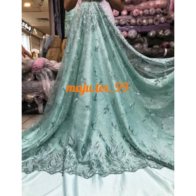 TERBARU  Kain Tile pinggir motif daun mewah