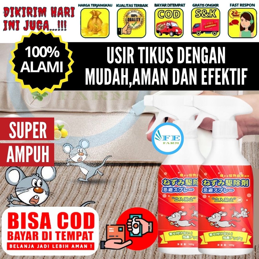 Spray Obat Pengusir Tikus Racun Tikus Ampuh 500ml Original Membasmi Tikus dengan Cepat FEFARM