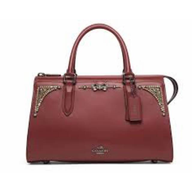 Tas Wanita Coach 39289 Selena Gomez Crystal Emblishment Leather Wine