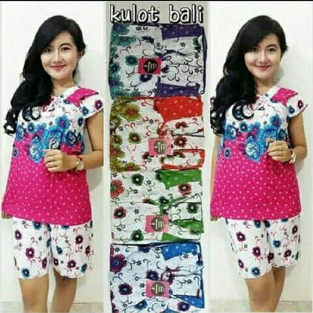 Setelan kulot bali celana pendek grosir baju murah wanita pakaian kekinian lengan tanah abang