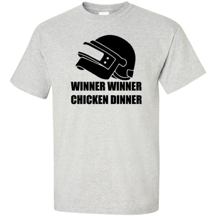 KAOS PUBG WINER CHICKEN DINNER HELM ITEM BAJU TSHIRT BOOYAH FREE FIRE