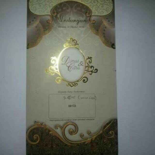 Kartu undangan soft cover murah kode 88133