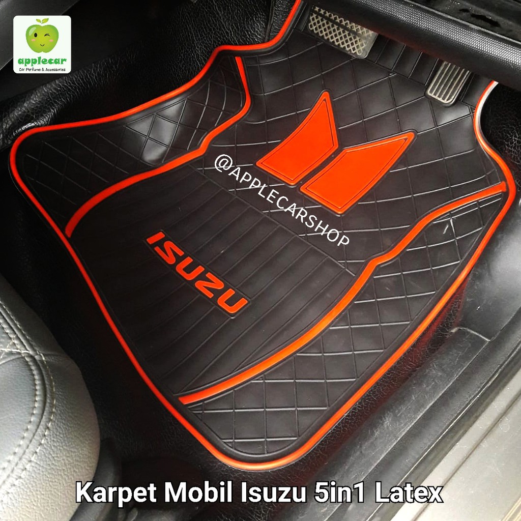 Karpet Mobil Isuzu Latex Merah Hitam