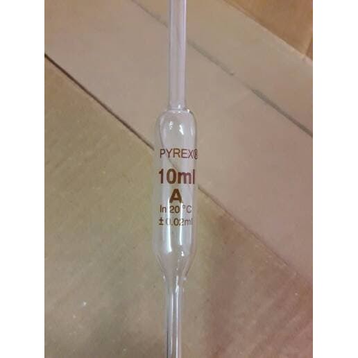 Pipet Gondok /  Volumetric pipet, Cap 10 ml PYREX - Cina, Class A