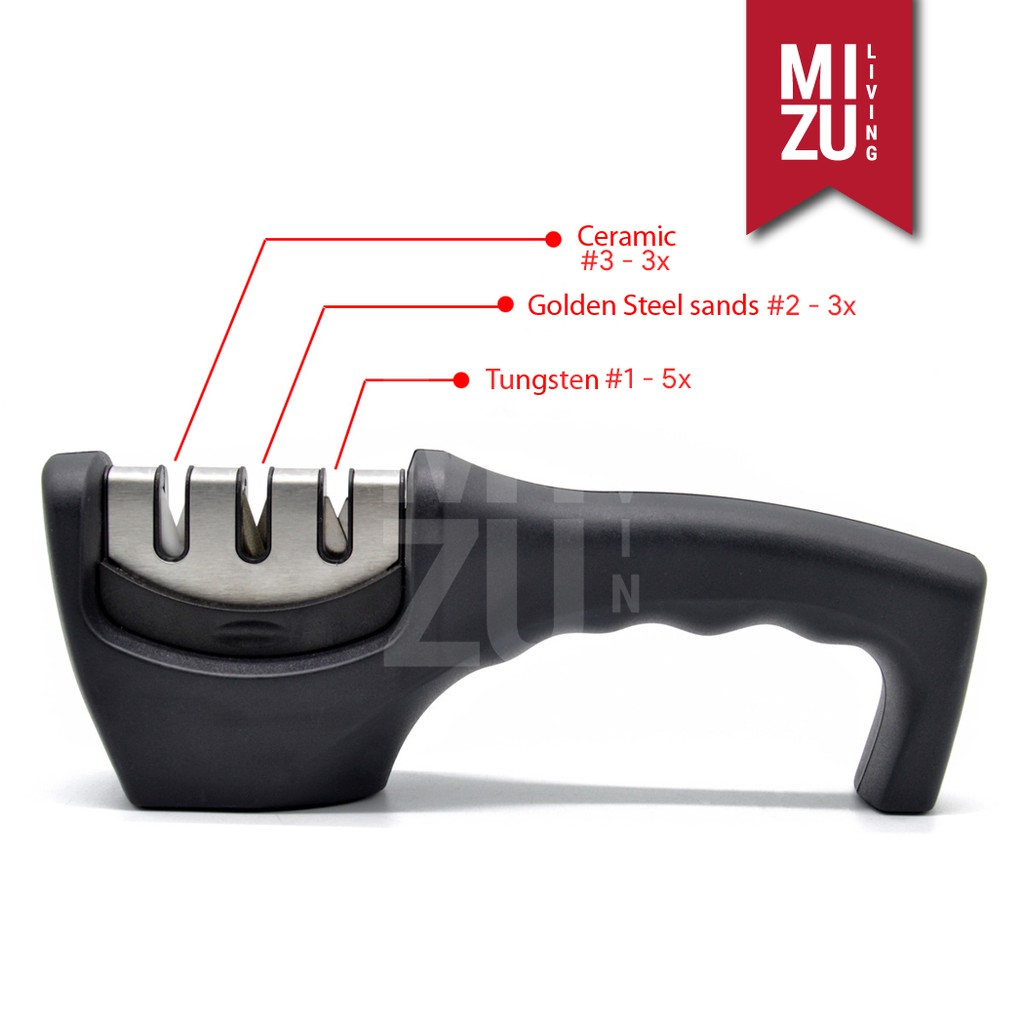 SHAPU-ICHI Triple Head Knife Sharpener Alat Pengasah Pisau Gunting Manual Tiga Kepala