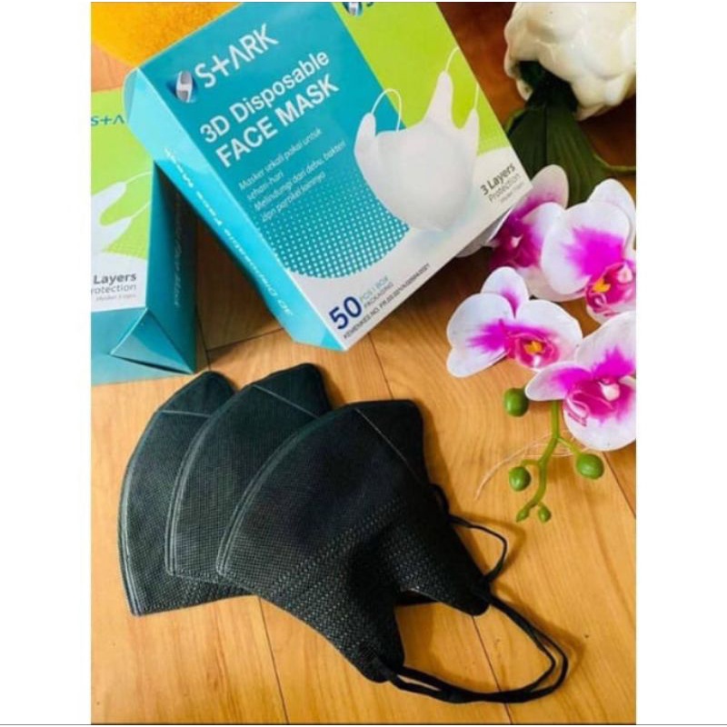 Masker Duckbill Hitam Stark 50pcs / Box Termurah