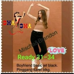 BOYFRIEND JEANS / MISCHA & BRANDON / BOYFRIEND HITAM / BOYFRIEND WANITA / CELANA BOYFRIEND