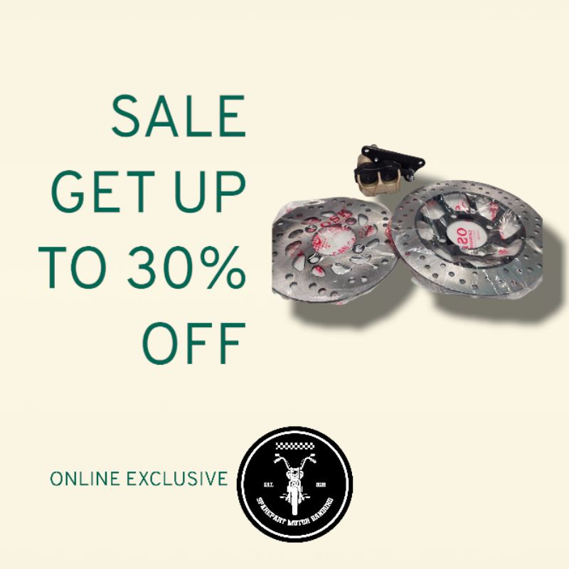 Paket hemat Kaliper cakram master rem bawah depan dan Piringan cakram depan belakang supra x 125  - 