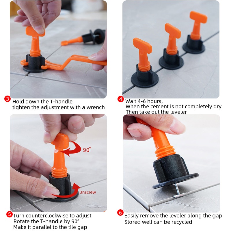 【COD+Dalam stok+Pengiriman Cepat】YUN Mall 50 PCS Alat Perata Pasang Keramik Model Putar Granit Tile Leveling System Spacer Bisa Dipakai Ulang