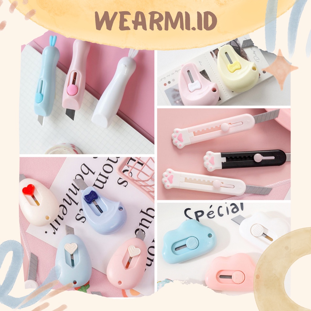 

Cutter Lucu Mini Paket Aesthetic Scrapbook Jurnal Bujo DIY paper cuter - o5