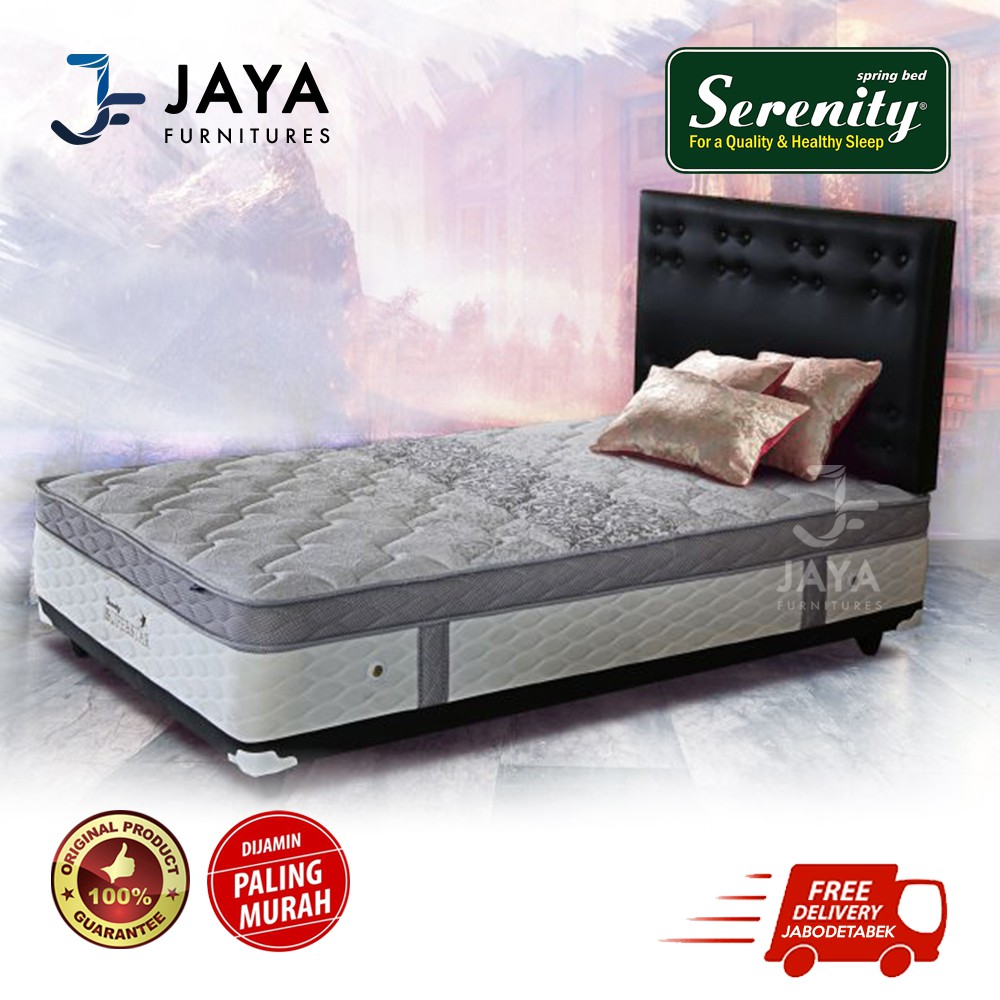 Jual SPRING BED SERENITY SINGLE BED SUPERSTAR (FULL SET) 100 ORIGINAL