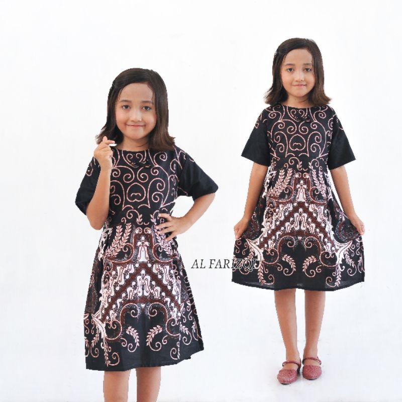 Dress batik Anak usia 2 sampai 10Tahun - Motif batik bervariasi - batik Anak Harga