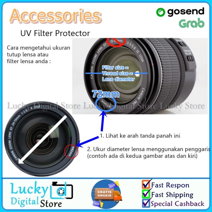 MURAH UV Filter Kenko Pro1 58mm cocok lensa kit canon 18-55 / fujifilm 16-50