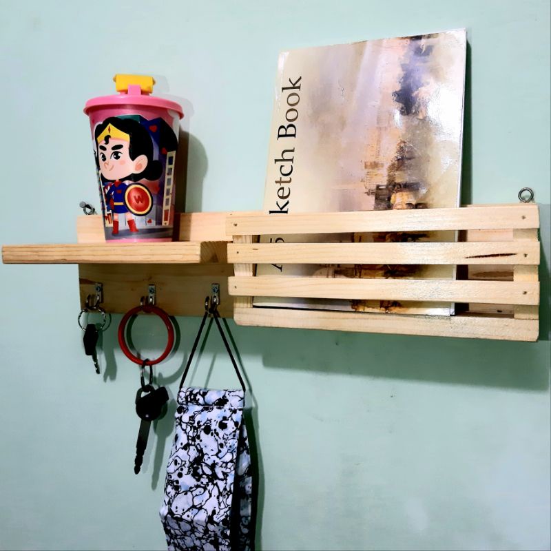 Kapstok Kayu Tempat Gantungan Kunci Reques Warna