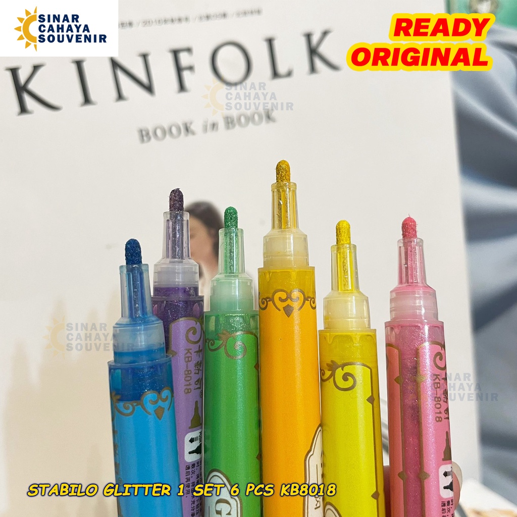 Stabilo Glitter KB8018 | 1 Set 6 Pcs Highlighter | ATK Kantor Sekolah Stationery Murah Meriah Lucu U