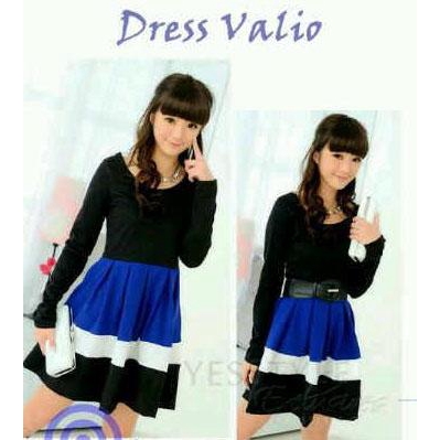 Dress Elegant / Dress Murah / Dress Casual / Dress Valio Hitam Import