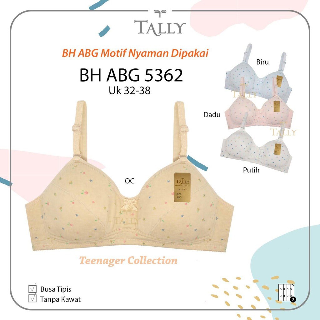 TALLY BRA BH REMAJA ABG 5362 I SIZE 32 - 38 I TANPA KAWAT I BUSA TIPIS