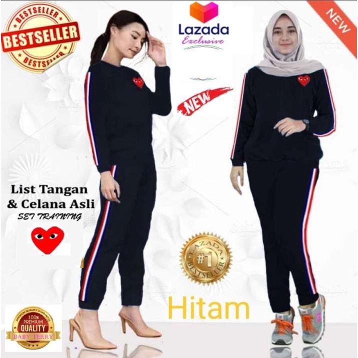 LVB - (GRATIS ONGKIR &amp; COD) Setelan Training Wanita PLAY/uk. L - XL - XXL - 3XL/NEW 2021/Terbaru,Terlaris dan Termurah/PL^Y PLY/Tracksuit Perempuan/Baju Setelan Olahraga Baju Senam Baju Adem Halus Nyerap Keringat Viral/56015 60016 64017/ Lavebel