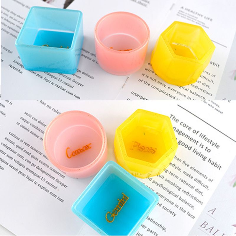 SIY  3Pcs/Set Crystal Epoxy Resin Mold Flowerpot Casting Silicone Mould Handmade DIY Craft Decoration Storage Box Making Tool