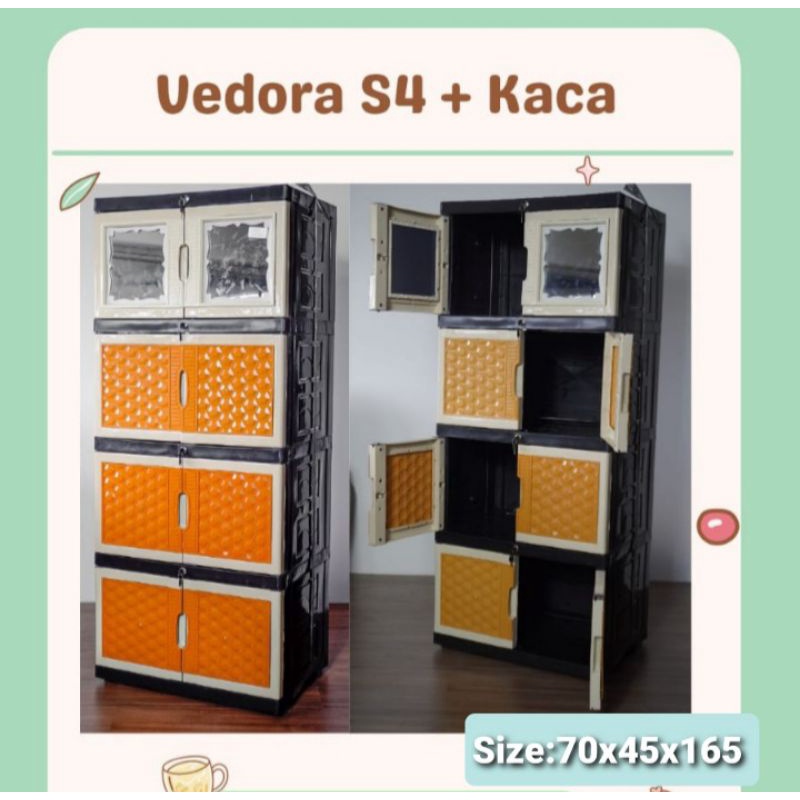 Lemari plastik Aquose Kaca