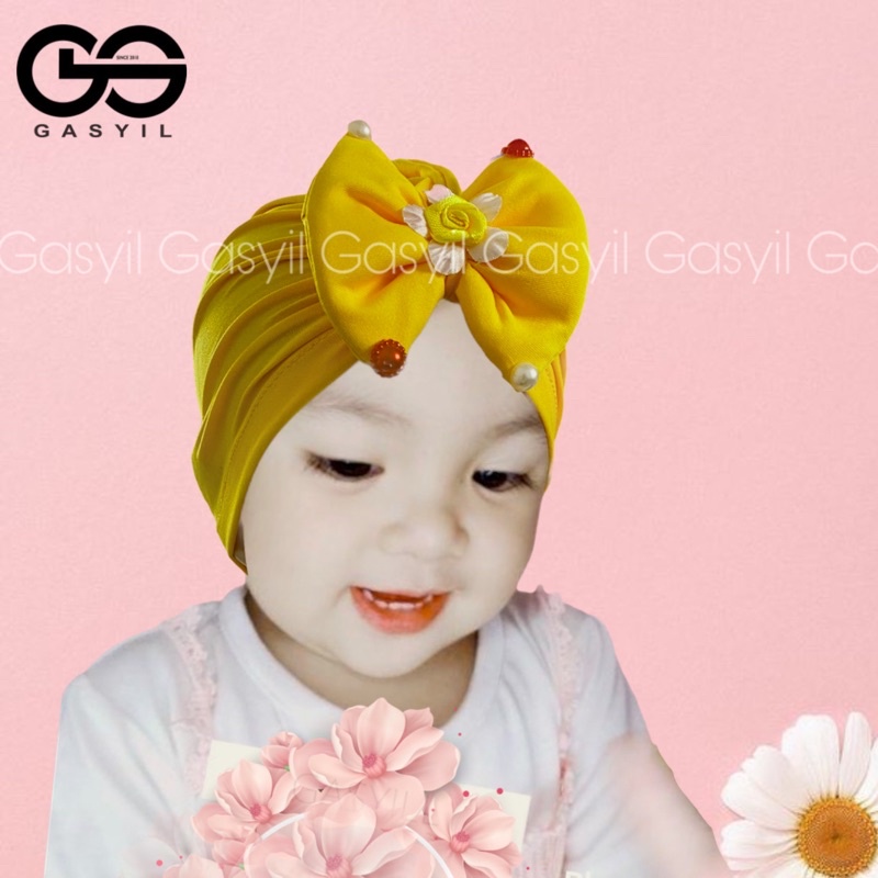 GASYIL Turban Bayi Inara / ciput Bayi Newborn / Turban Anak Premium / Ciput Bayi / Turban Bayi Perem