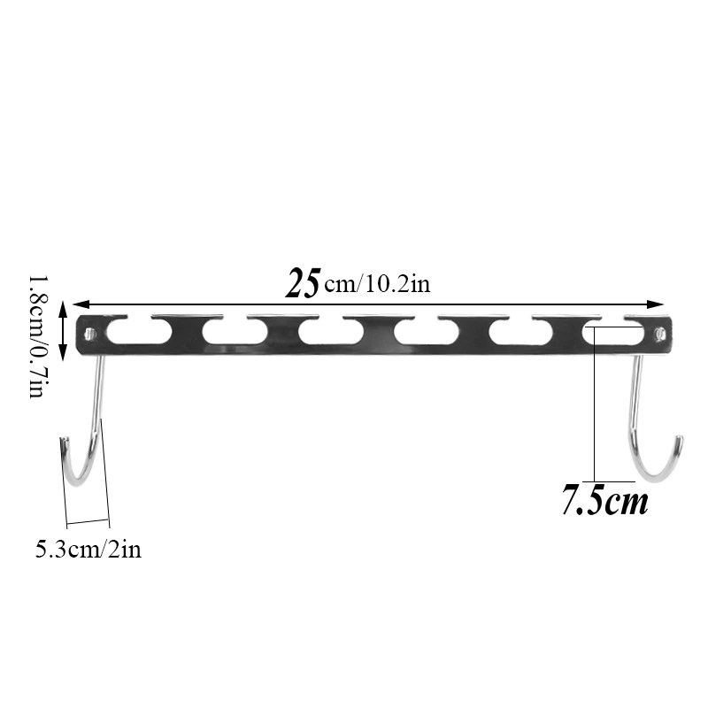 Rak Gantungan Baju Model Lipat Multifungsi Dengan 6 Lubang Bahan Stainless Steel Metal