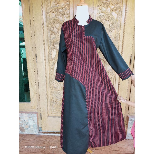 Custom Gamis Tenun Lurik mix Toyobo