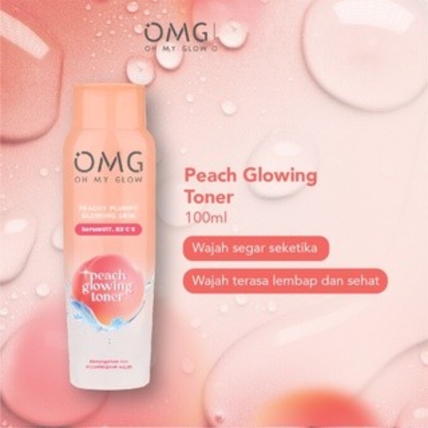 OMG Peach Glowing Series Peachy Plumpy Glowing Skin Toner Krim Wajah Sabun Cuci Muka BPOM  (VH)