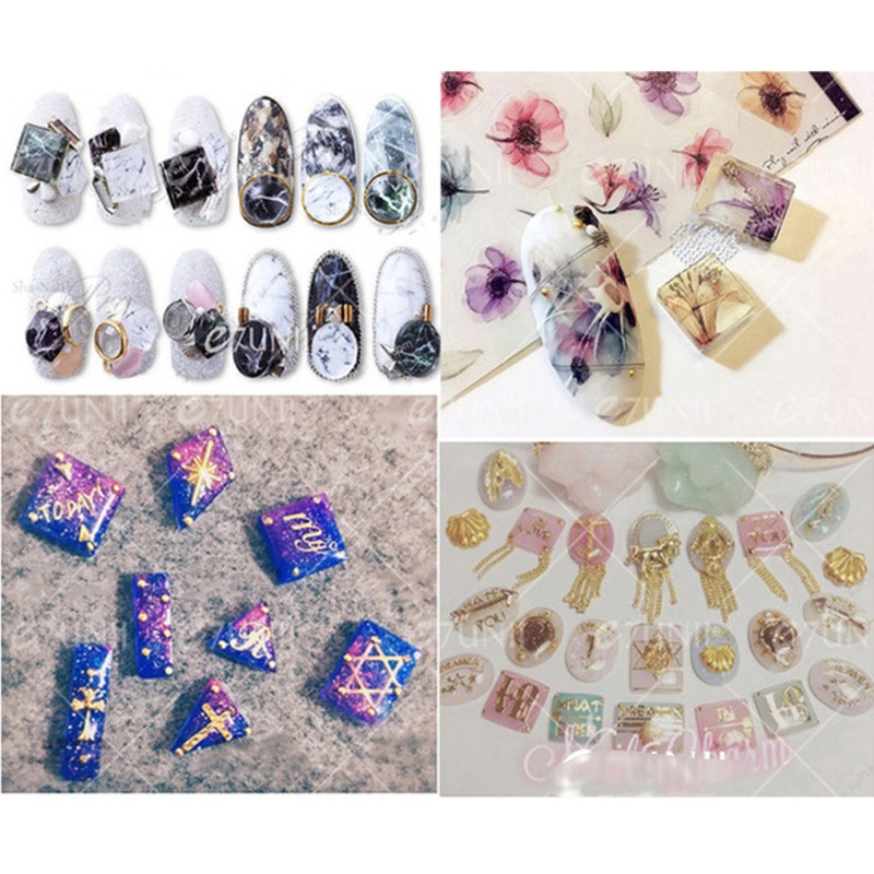 Siy 36pcs Cetakan Nail Art Bahan Silikon Bentuk Daunbungabinatang Ukuran Mini