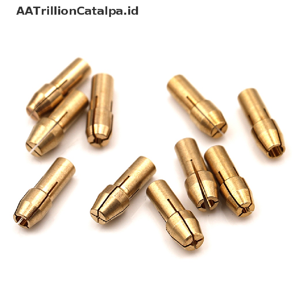 10 Pcs Mata Bor chuck collet Bahan Kuningan Ukuran 0.5-3.2mm 4.8mm Untuk Alat rotary