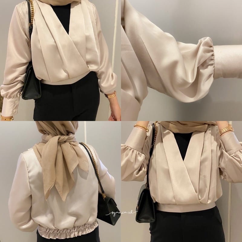 BLOUSE MIZUNA CROP OUTER ATASAN WANITA