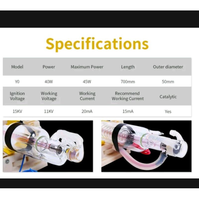 Tabung laser co2 40w Laser tube co2 40 w